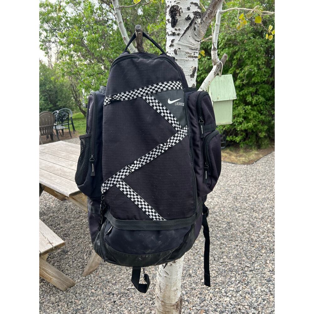 Nike lacrosse backpack large storage black travel bag sports